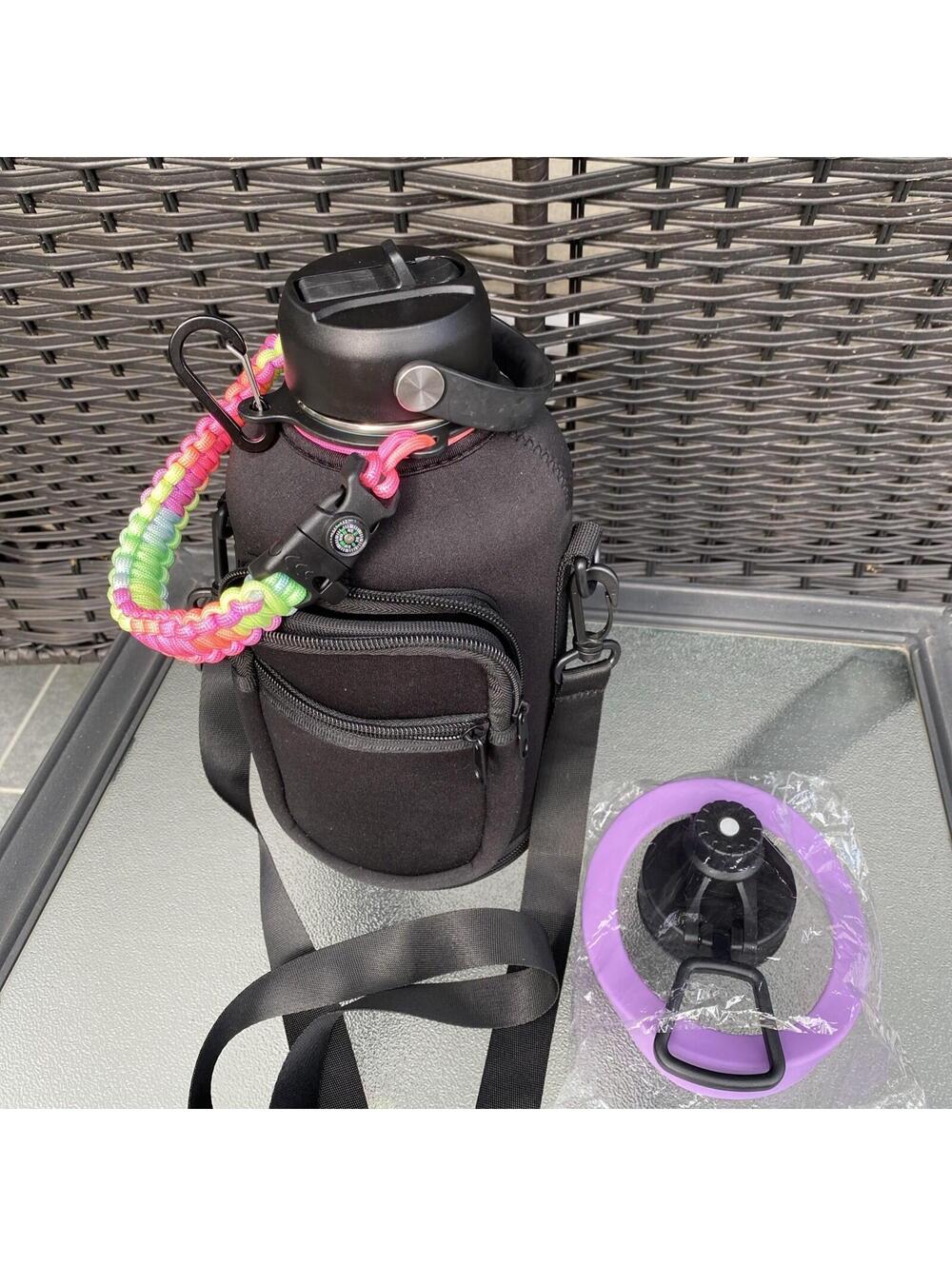 Insulated Water Bottle W/ Accessories Paracord Handle Leakproof Triple Wall New